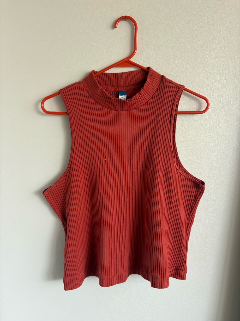 Old Navy Ribbed Mock Neck Tank Top - Rust